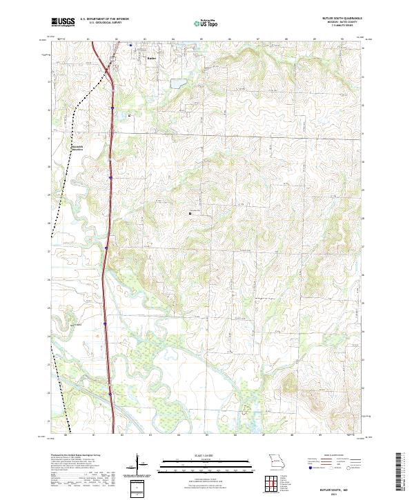 Butler South, MO — USGS 7.5-minute topo (2021)
