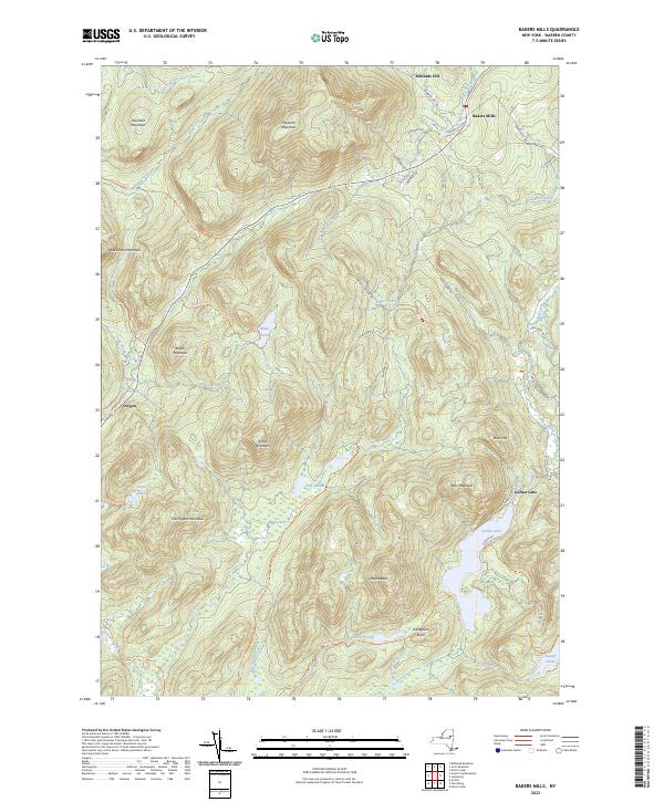 Bakers Mills, NY — USGS 7.5-minute topo (2023)