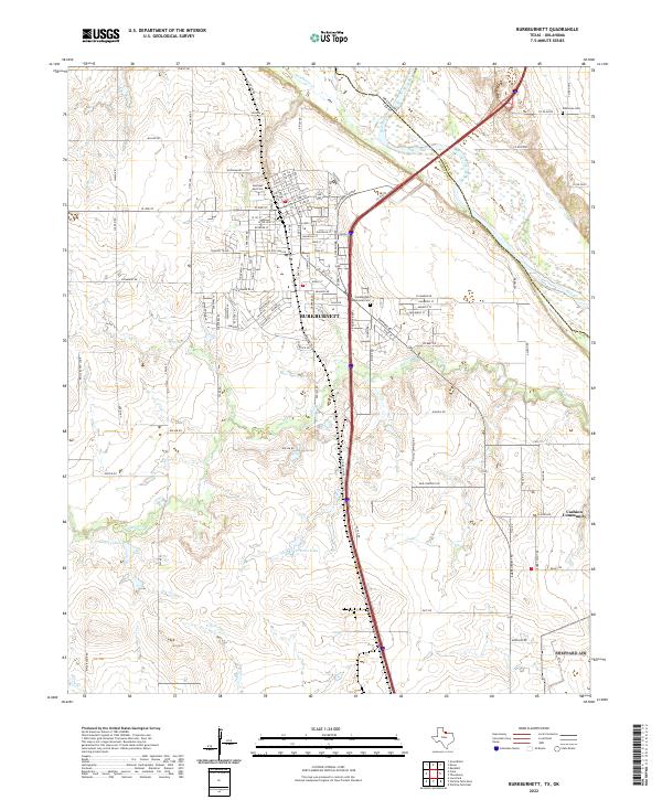 Burkburnett, TX-OK — USGS 7.5-minute topo (2022)