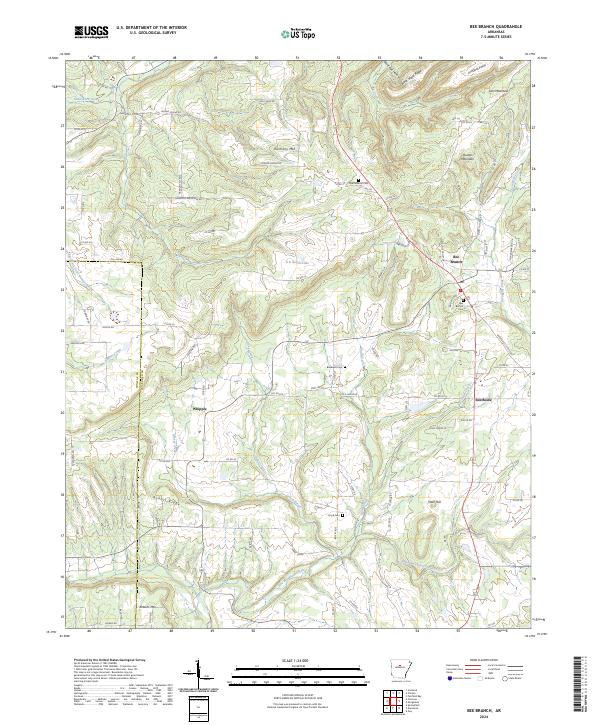 Bee Branch, AR — USGS 7.5-minute topo (2024)
