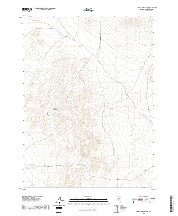Poker Brown Gap, NV — USGS 7.5-minute topo (2021)