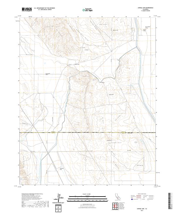 Avenal Gap, CA — USGS 7.5-minute topo (2021)