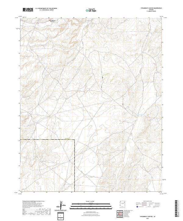 Steamboat Canyon, AZ — USGS 7.5-minute topo (2021)