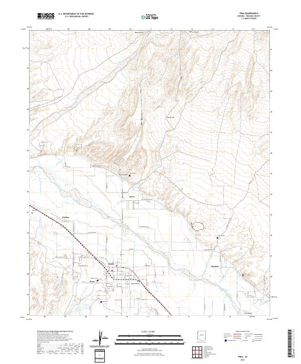 Pima, AZ — USGS 7.5-minute topo (2021)