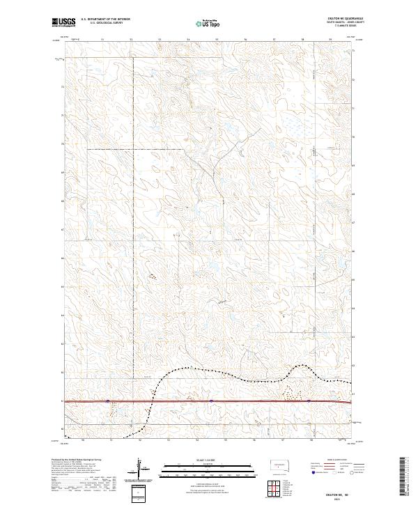Okaton NE, SD — USGS 7.5-minute topo (2021)
