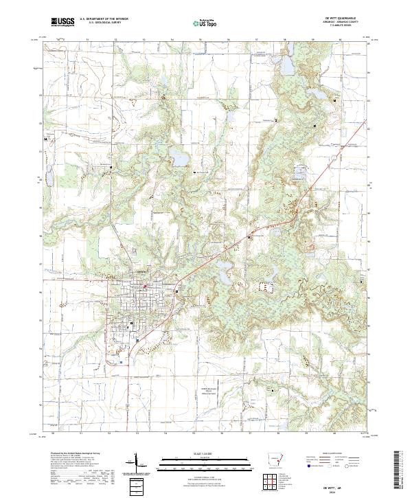 De Witt, AR — USGS 7.5-minute topo (2024)