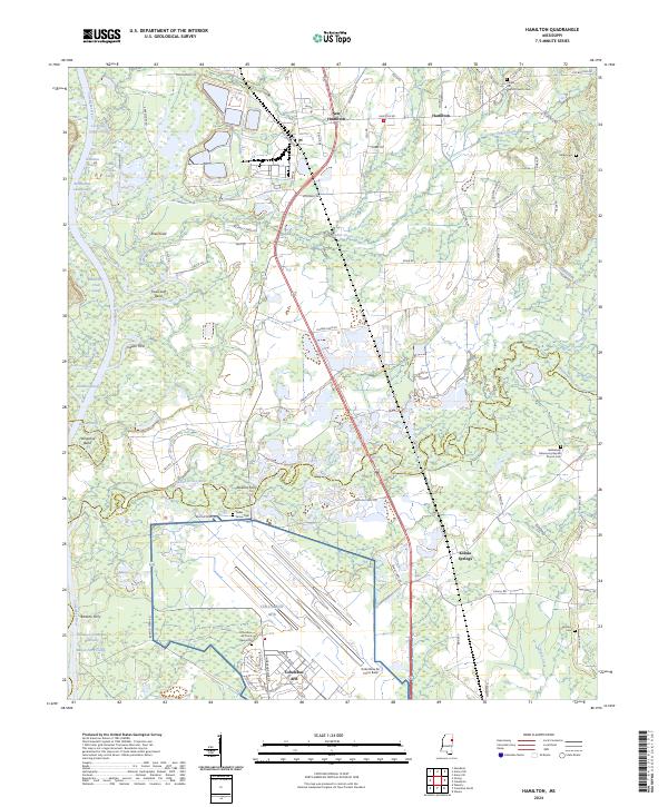 Hamilton, MS — USGS 7.5-minute topo (2024)