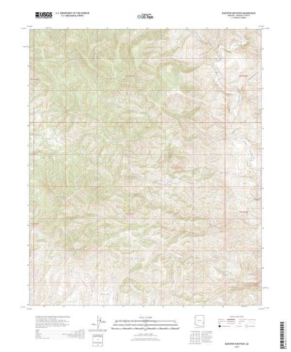 Elevator Mountain, AZ — USGS 7.5-minute topo (2026)