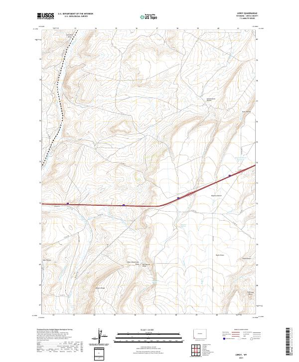 Leroy, WY — USGS 7.5-minute topo (2021)