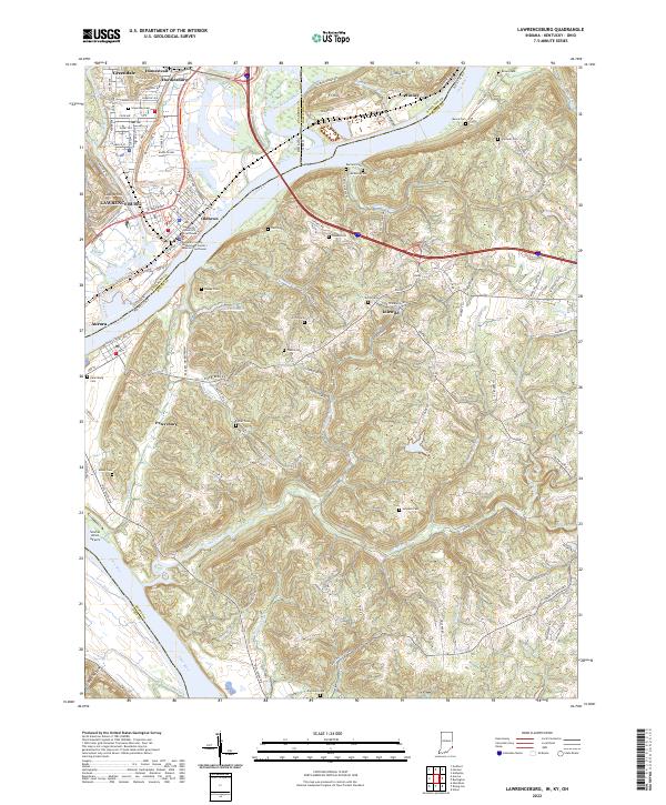 Lawrenceburg, IN-KY-OH — USGS 7.5-minute topo (2022)