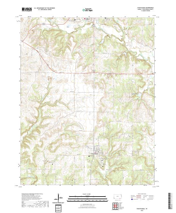 Chautauqua, KS — USGS 7.5-minute topo (2022)