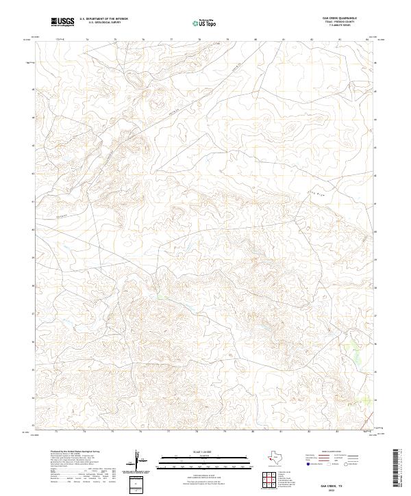 Oak Creek, TX — USGS 7.5-minute topo (2022)