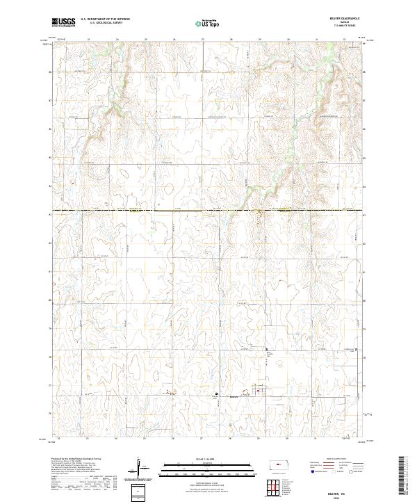 Beaver, KS — USGS 7.5-minute topo (2022)