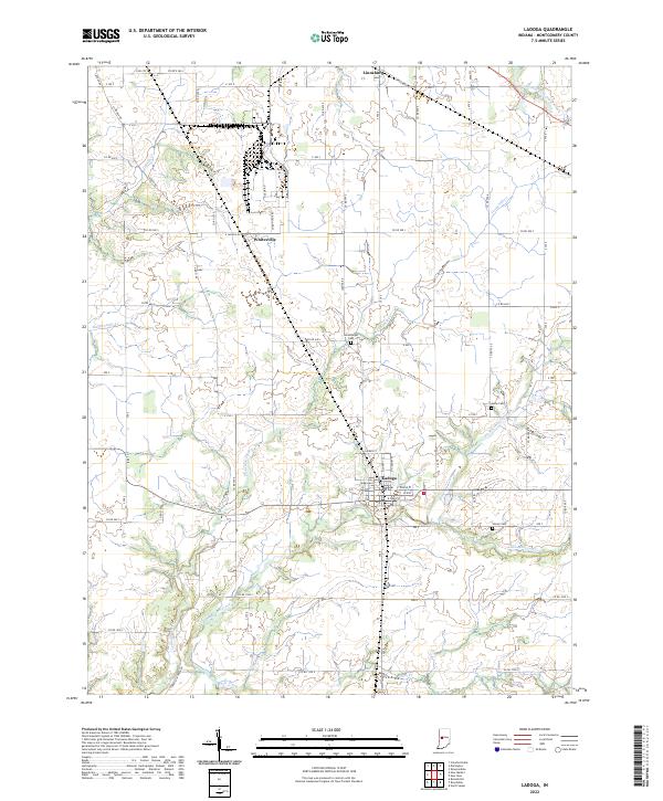 Ladoga, IN — USGS 7.5-minute topo (2022)