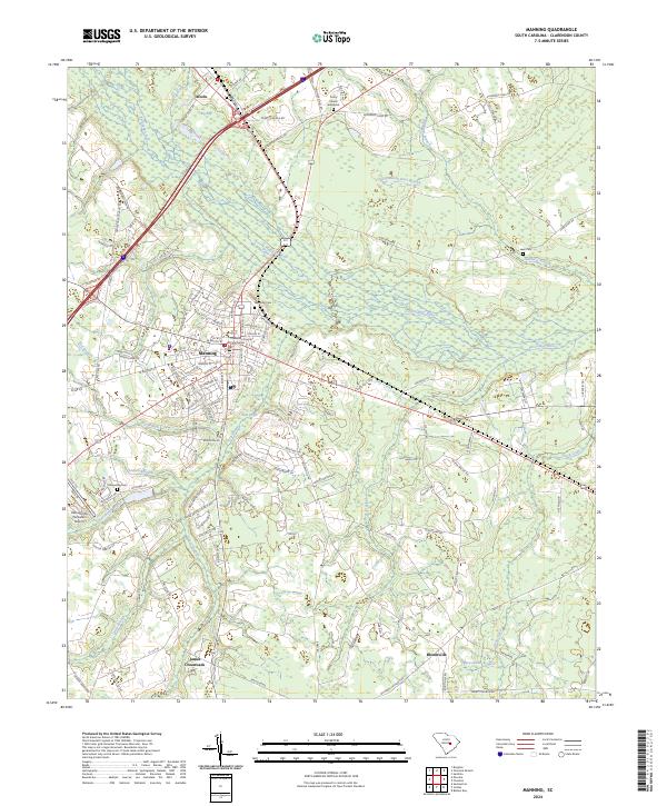 Manning, SC — USGS 7.5-minute topo (2024)