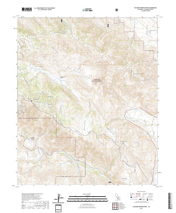 Palomar Observatory, CA — USGS 7.5-minute topo (2021)