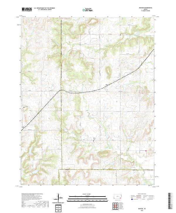 Buxton, KS — USGS 7.5-minute topo (2022)