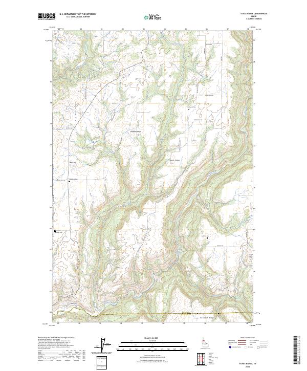 Texas Ridge, ID — USGS 7.5-minute topo (2024)