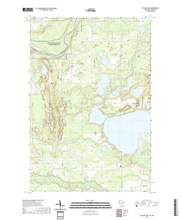 Yellow Lake, WI-MN — USGS 7.5-minute topo (2022)