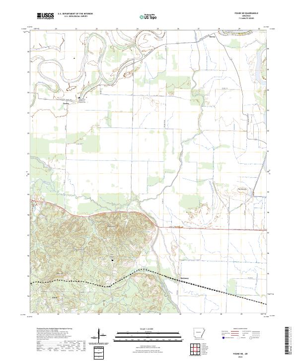 Fouke NE, AR — USGS 7.5-minute topo (2024)