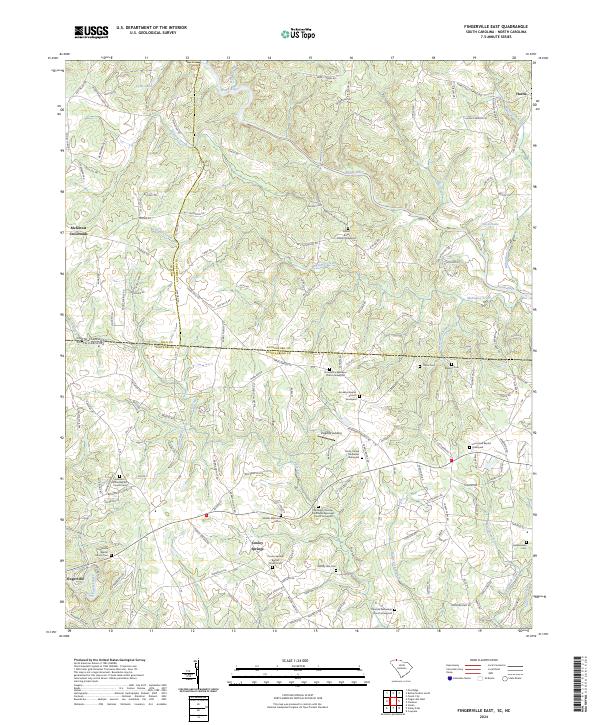 Fingerville East, SC-NC — USGS 7.5-minute topo (2024)
