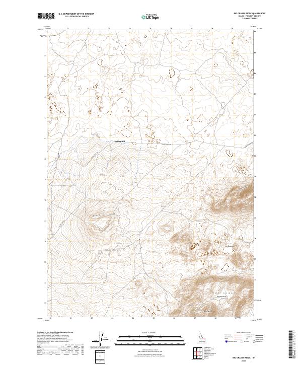 Big Grassy Ridge, ID — USGS 7.5-minute topo (2023)