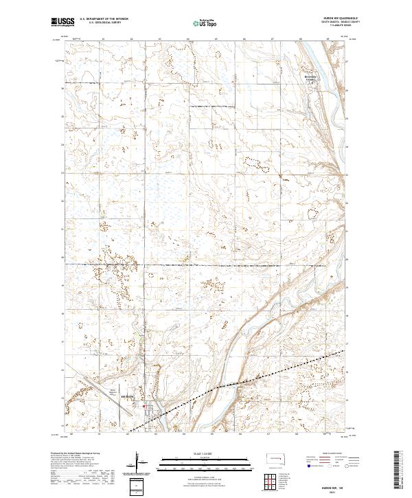 Huron NW, SD — USGS 7.5-minute topo (2021)