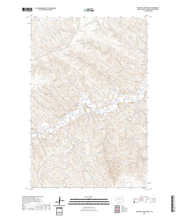 Hootowl Creek West, ND — USGS 7.5-minute topo (2024)