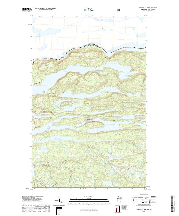 Crocodile Lake, MN-ON — USGS 7.5-minute topo (2022)