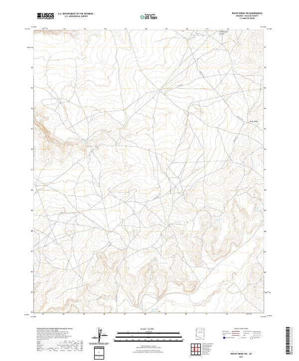Rocky Ridge SW, AZ — USGS 7.5-minute topo (2021)