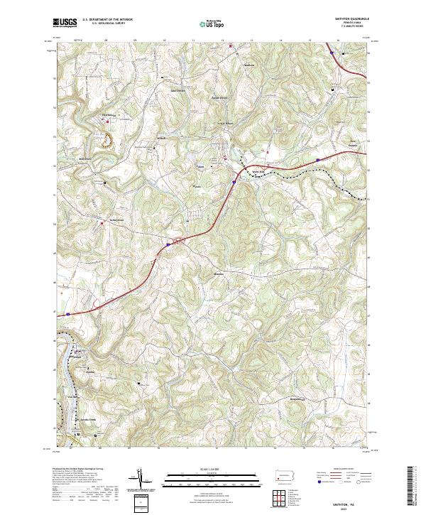 Smithton, PA — USGS 7.5-minute topo (2023)