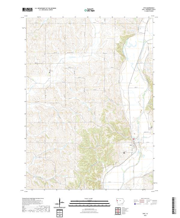 Oto, IA — USGS 7.5-minute topo (2022)