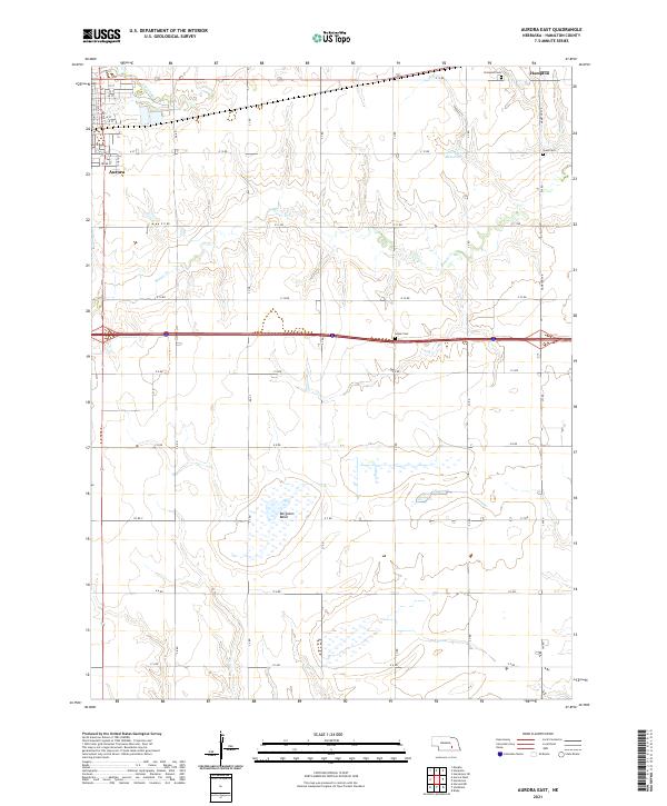 Aurora East, NE — USGS 7.5-minute topo (2021)