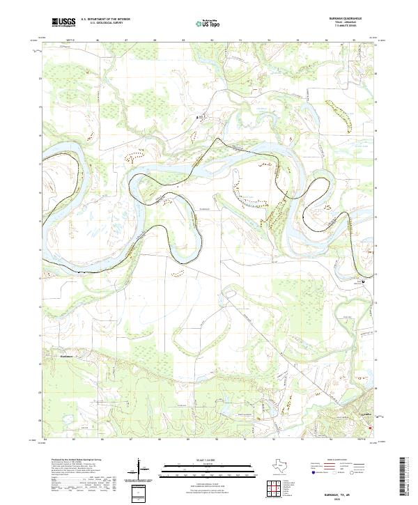 Barkman, TX-AR — USGS 7.5-minute topo (2022)