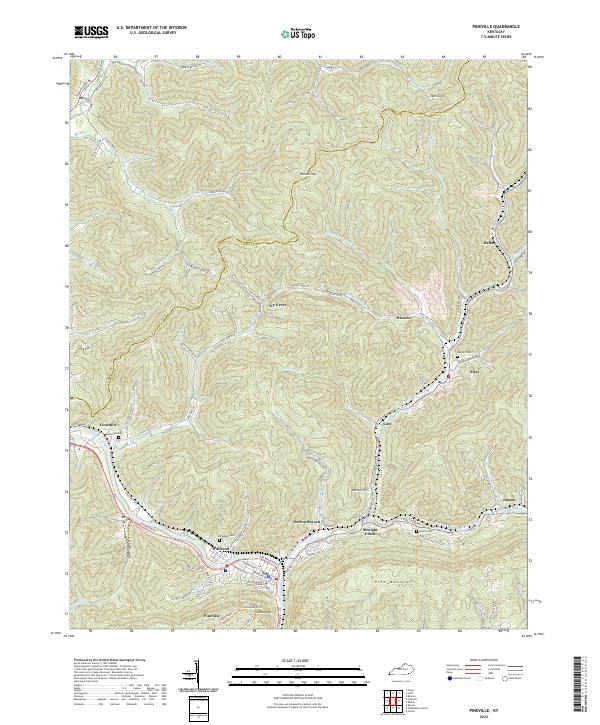 Pineville, KY — USGS 7.5-minute topo (2022)