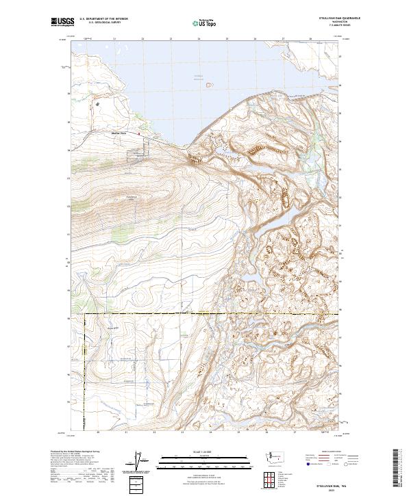 O'Sullivan Dam, WA — USGS 7.5-minute topo (2023)