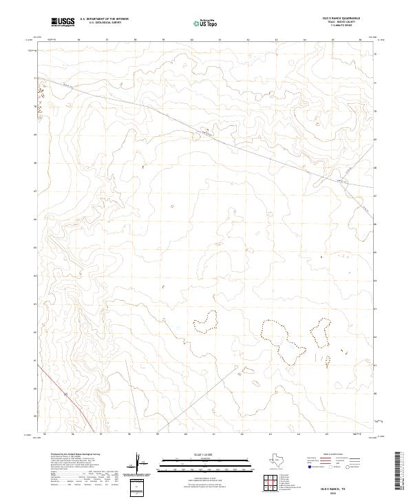 Old X Ranch, TX — USGS 7.5-minute topo (2022)