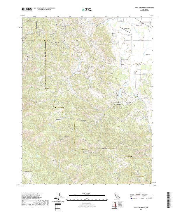 Highland Springs, CA — USGS 7.5-minute topo (2021)