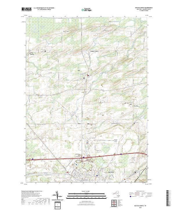 Batavia North, NY — USGS 7.5-minute topo (2023)