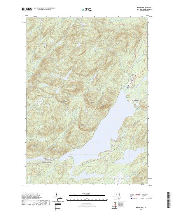 Piseco Lake, NY — USGS 7.5-minute topo (2023)