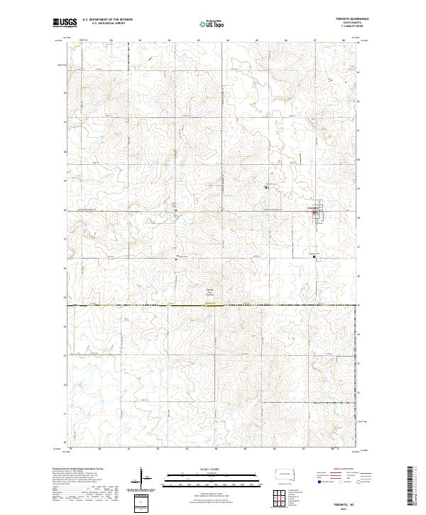 Toronto, SD — USGS 7.5-minute topo (2021)