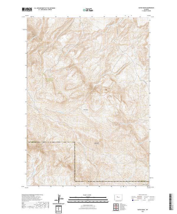 Kates Basin, WY — USGS 7.5-minute topo (2021)