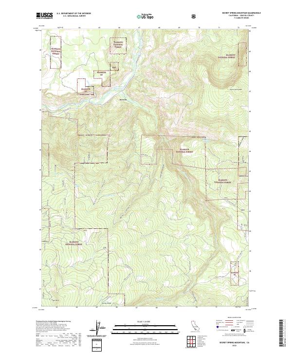 Secret Spring Mountain, CA — USGS 7.5-minute topo (2022)