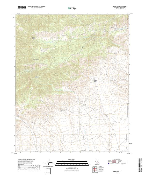 Liebre Twins, CA — USGS 7.5-minute topo (2021)