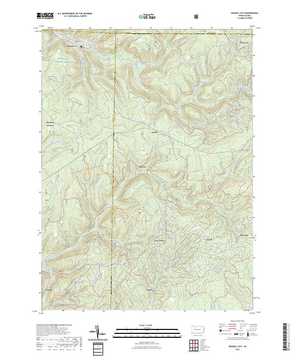 Russell City, PA — USGS 7.5-minute topo (2023)
