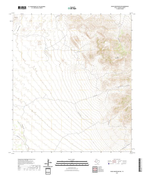 Eagle Mountains NW, TX — USGS 7.5-minute topo (2022)