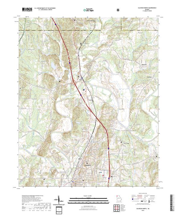 Calhoun North, GA — USGS 7.5-minute topo (2024)