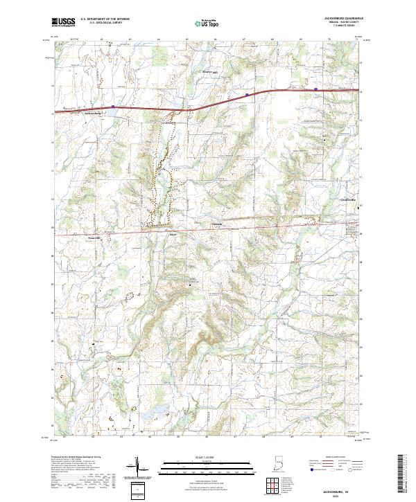 Jacksonburg, IN — USGS 7.5-minute topo (2022)