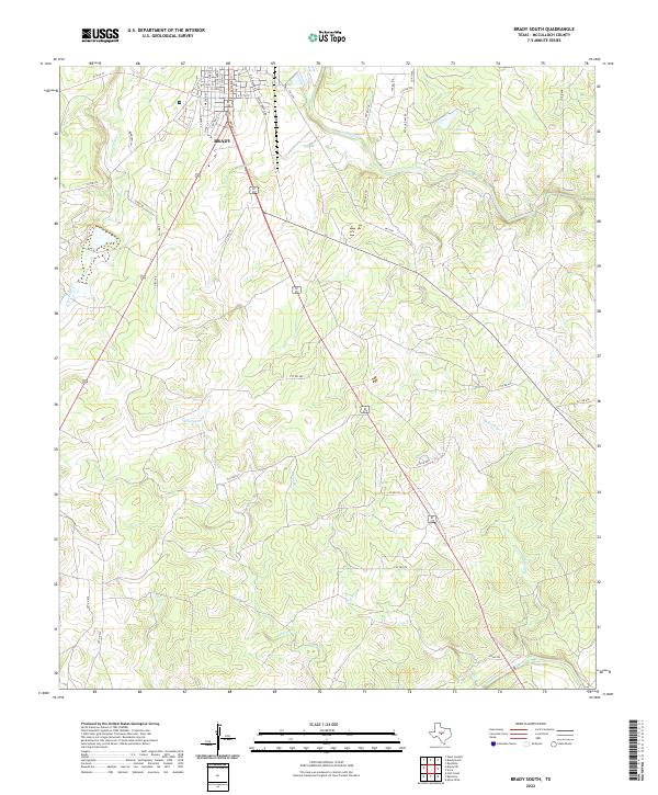Brady South, TX — USGS 7.5-minute topo (2022)