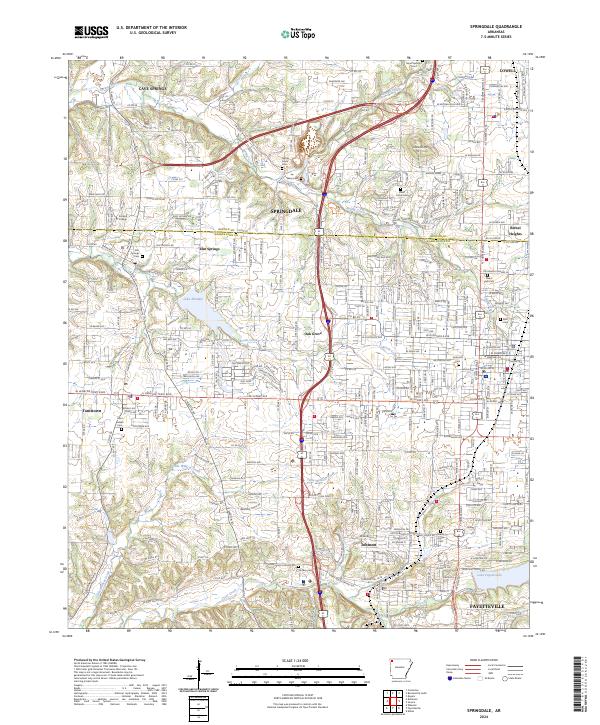 Springdale, AR — USGS 7.5-minute topo (2024)